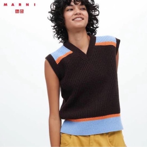 Marni Colorblock Knit Sweater Vest Sz XS Wool Blend - Picture 2 of 8